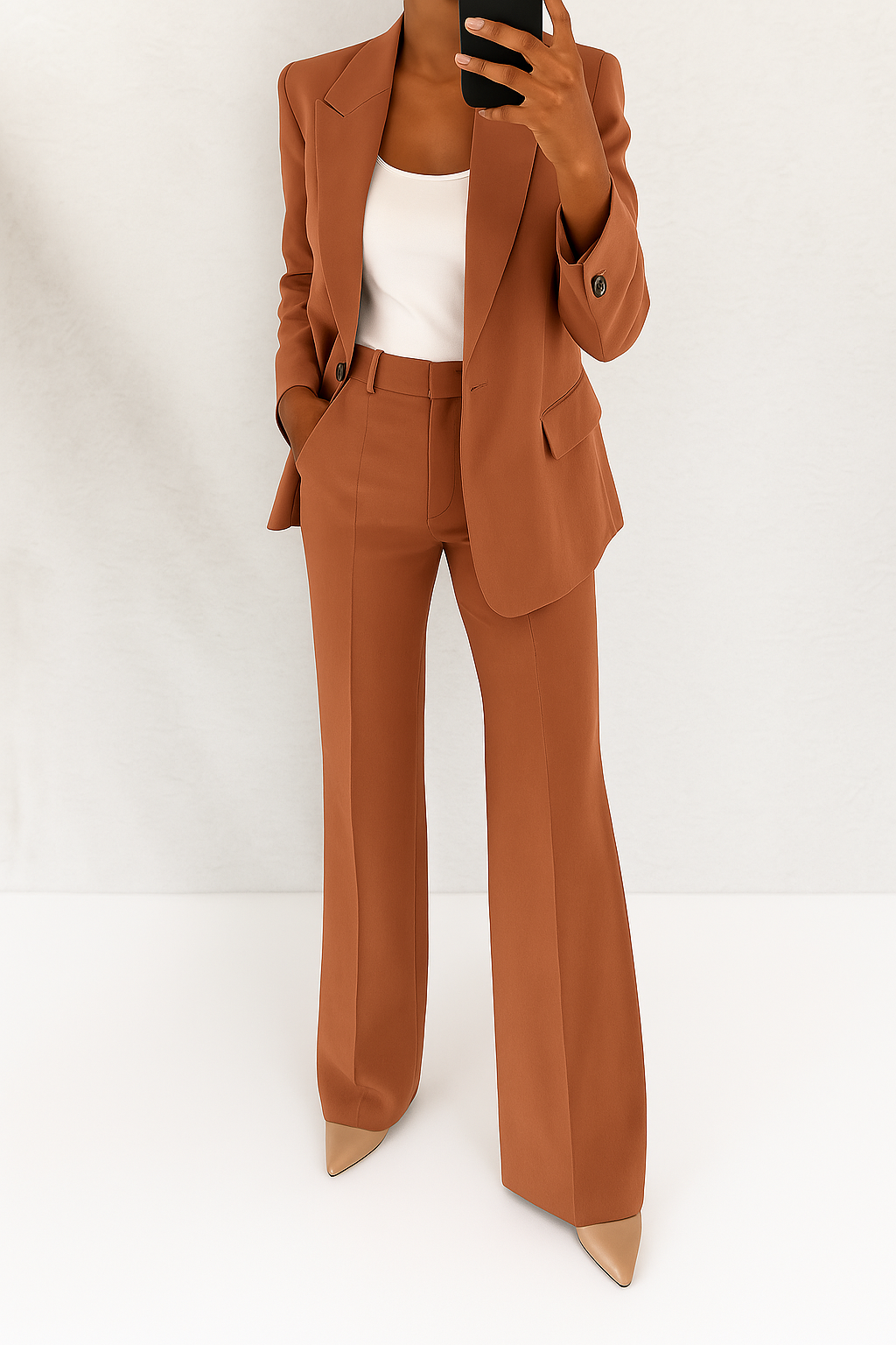 Kacob | Women's Relaxed Blazer and Wide Leg Trousers Suit Set