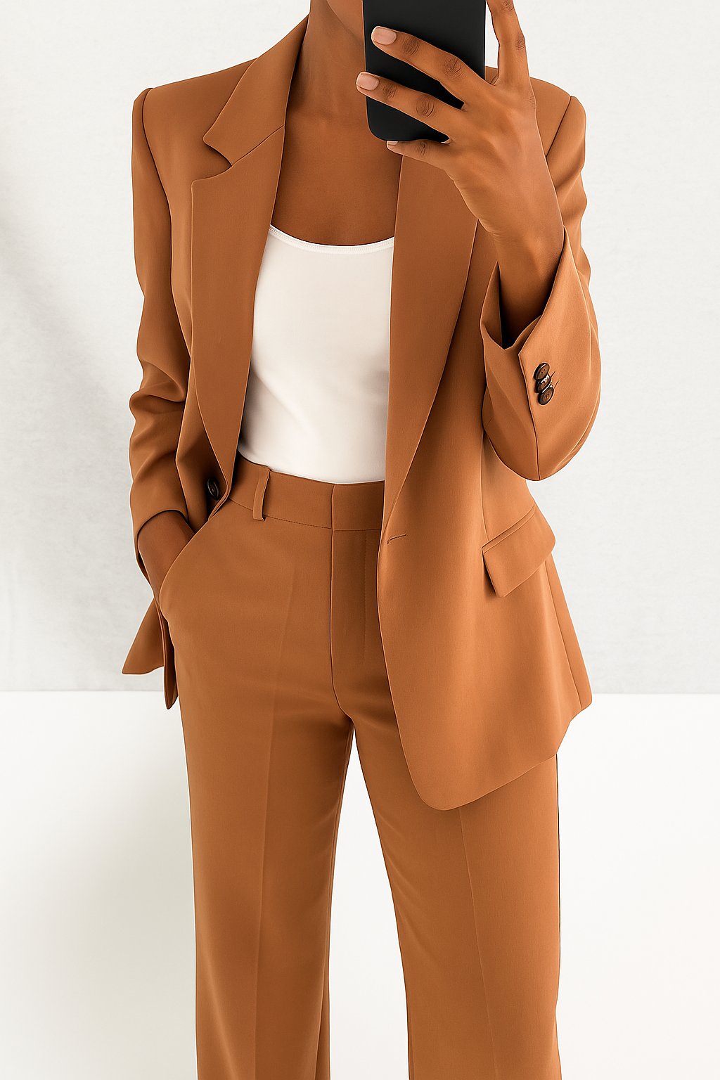 Kacob | Women's Relaxed Blazer and Wide Leg Trousers Suit Set