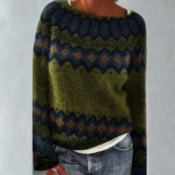 Kacob | Women's Retro Knitted Jumper – Vintage-Inspired Ladies Jumper