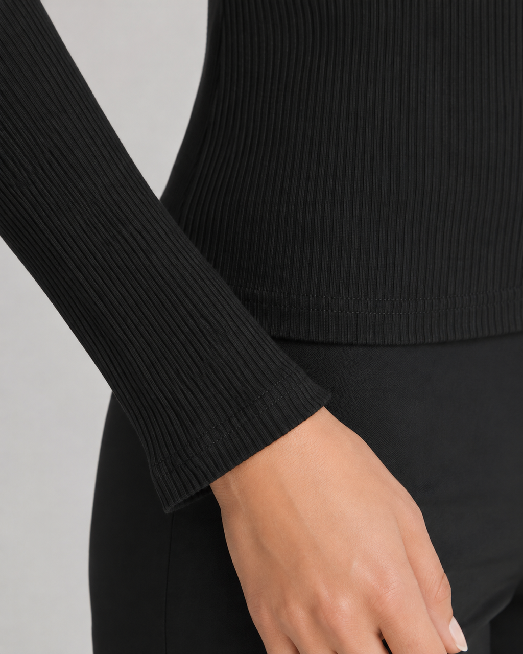 Women's Ribbed Quarter Zip High Neck Jumper – Slim Fit