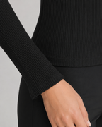 Women's Ribbed Quarter Zip High Neck Jumper – Slim Fit