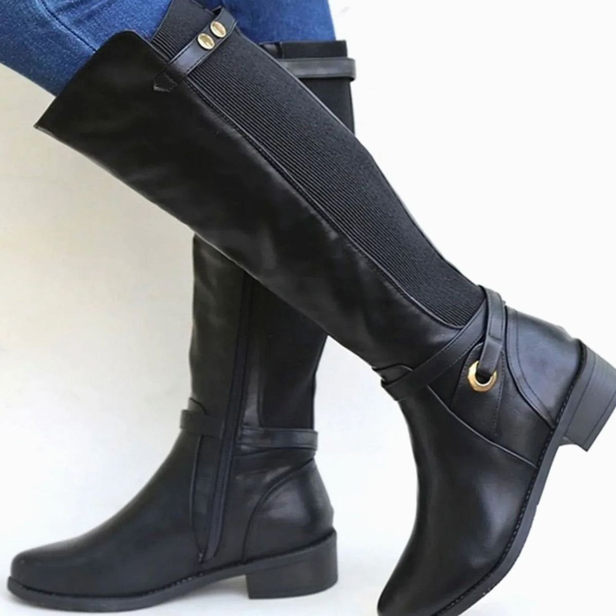 Kacob | Women's Riding Boots – Knee High Stretch Back Boots
