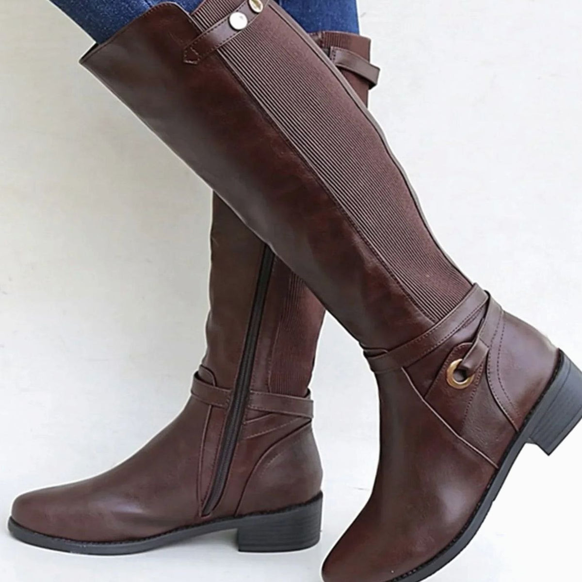 Kacob | Women's Riding Boots – Knee High Stretch Back Boots