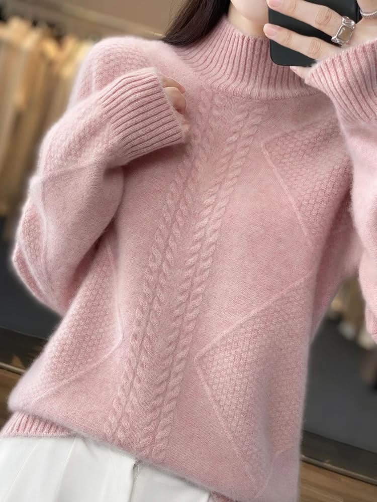 Kacob | Women's Roll Neck Fine Knit Jumper – Classic Winter Turtleneck Sweater
