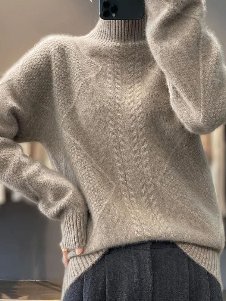 Kacob | Women's Roll Neck Fine Knit Jumper – Classic Winter Turtleneck Sweater
