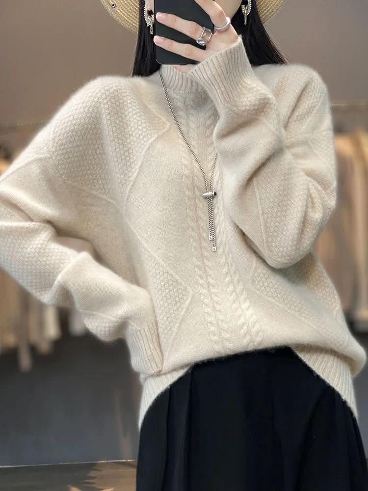 Kacob | Women's Roll Neck Fine Knit Jumper – Classic Winter Turtleneck Sweater
