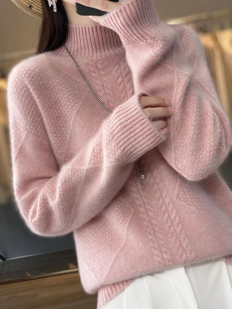 Kacob | Women's Roll Neck Fine Knit Jumper – Classic Winter Turtleneck Sweater