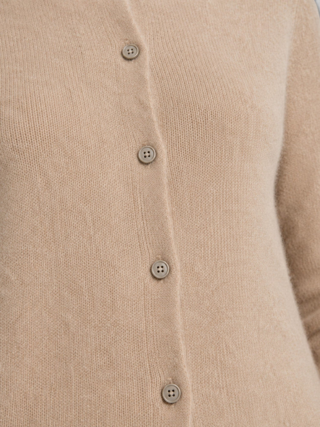 Women's Round Neck Button-Front Knit Cardigan