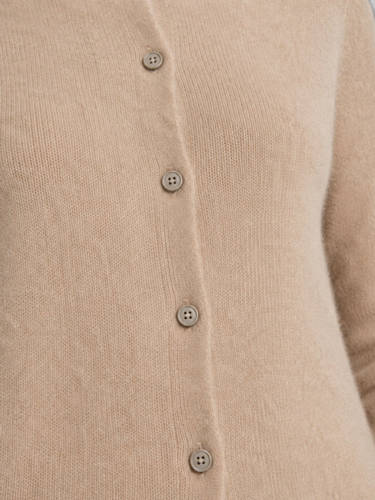 Women's Round Neck Button-Front Knit Cardigan