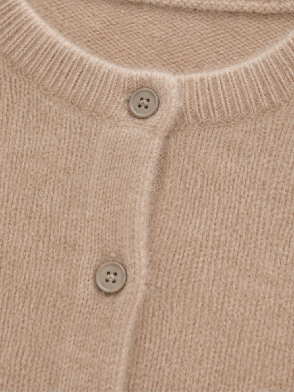 Women's Round Neck Button-Front Knit Cardigan