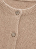 Women's Round Neck Button-Front Knit Cardigan