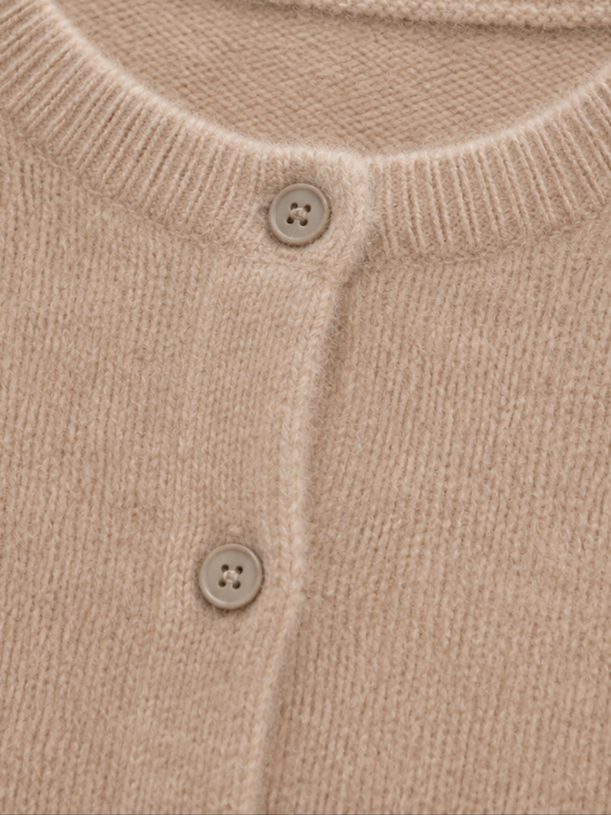 Women's Round Neck Button-Front Knit Cardigan