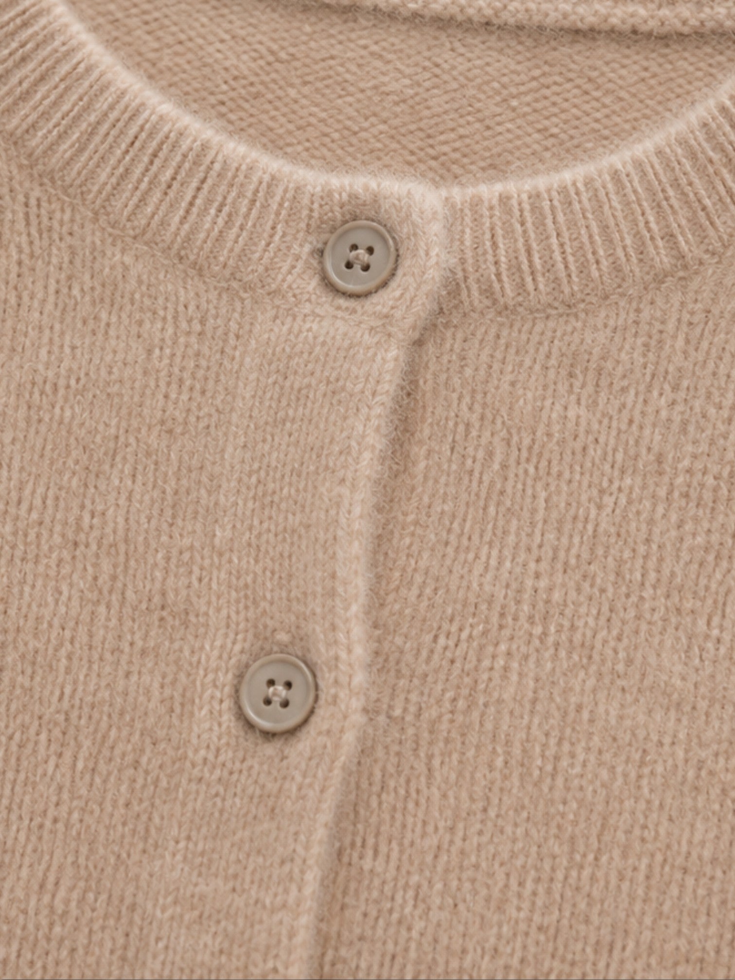 Women's Round Neck Button-Front Knit Cardigan