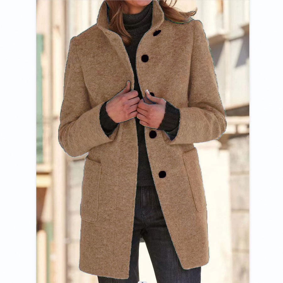 Kacob | Women's Single Breasted Long Coat – Classic Tailored Winter Coat