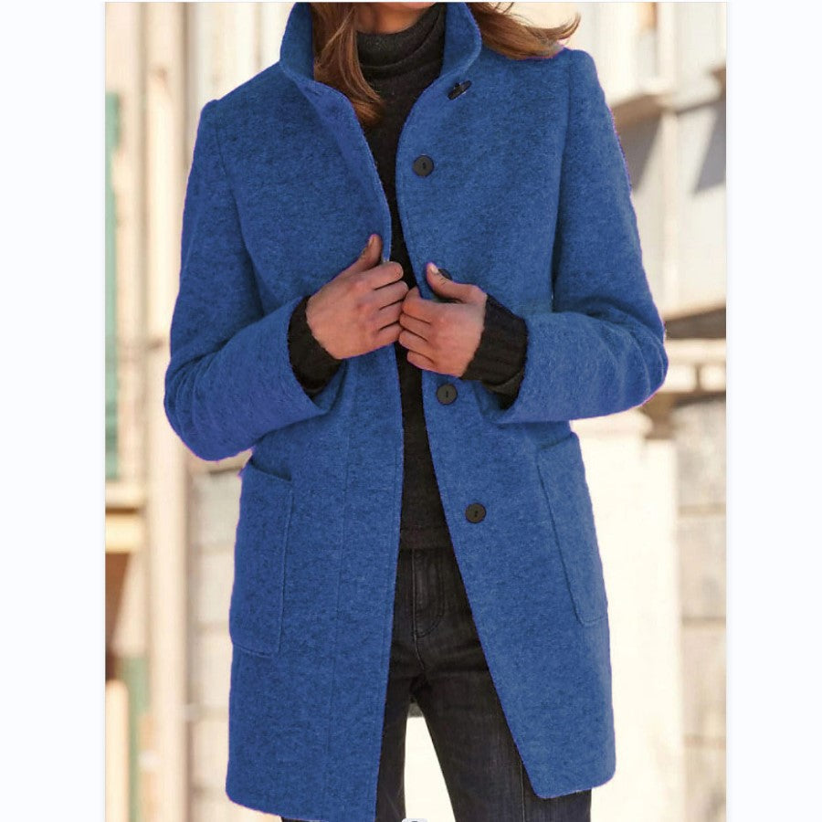Kacob | Women's Single Breasted Long Coat – Classic Tailored Winter Coat