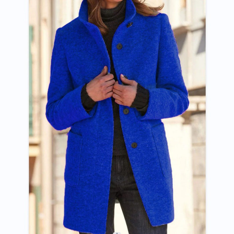 Kacob | Women's Single Breasted Long Coat – Classic Tailored Winter Coat