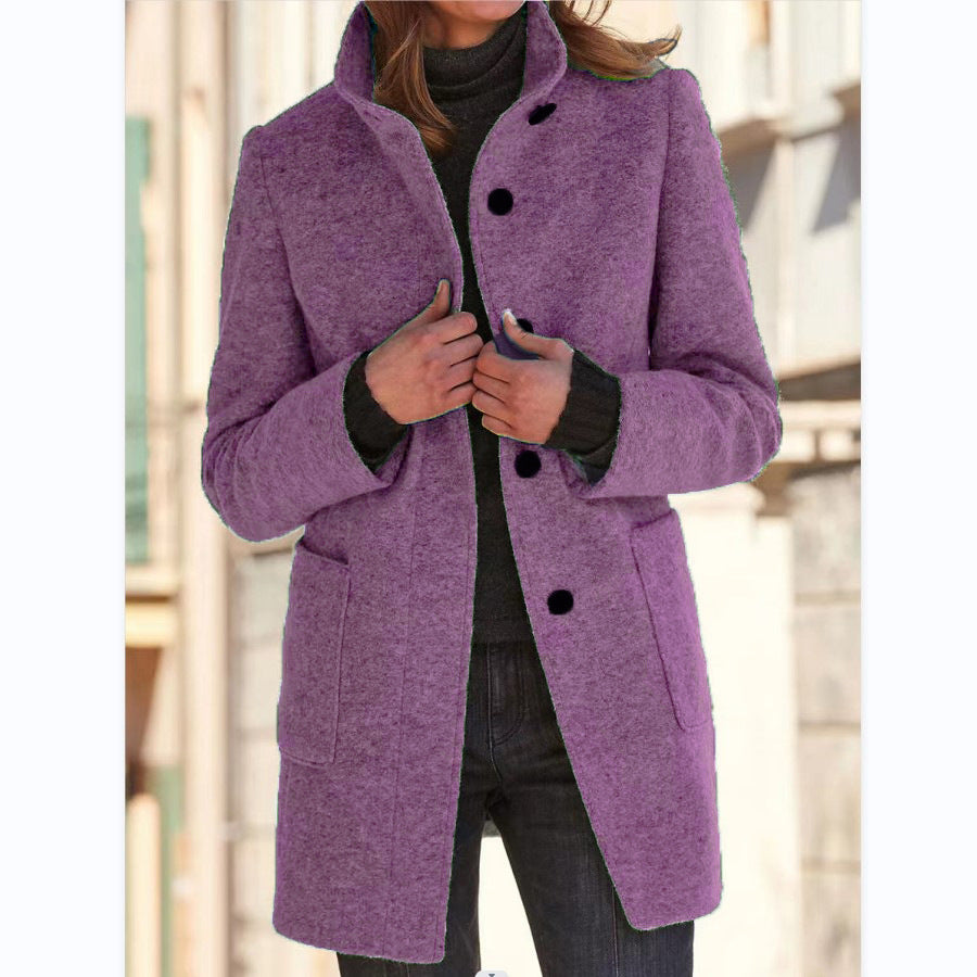 Kacob | Women's Single Breasted Long Coat – Classic Tailored Winter Coat