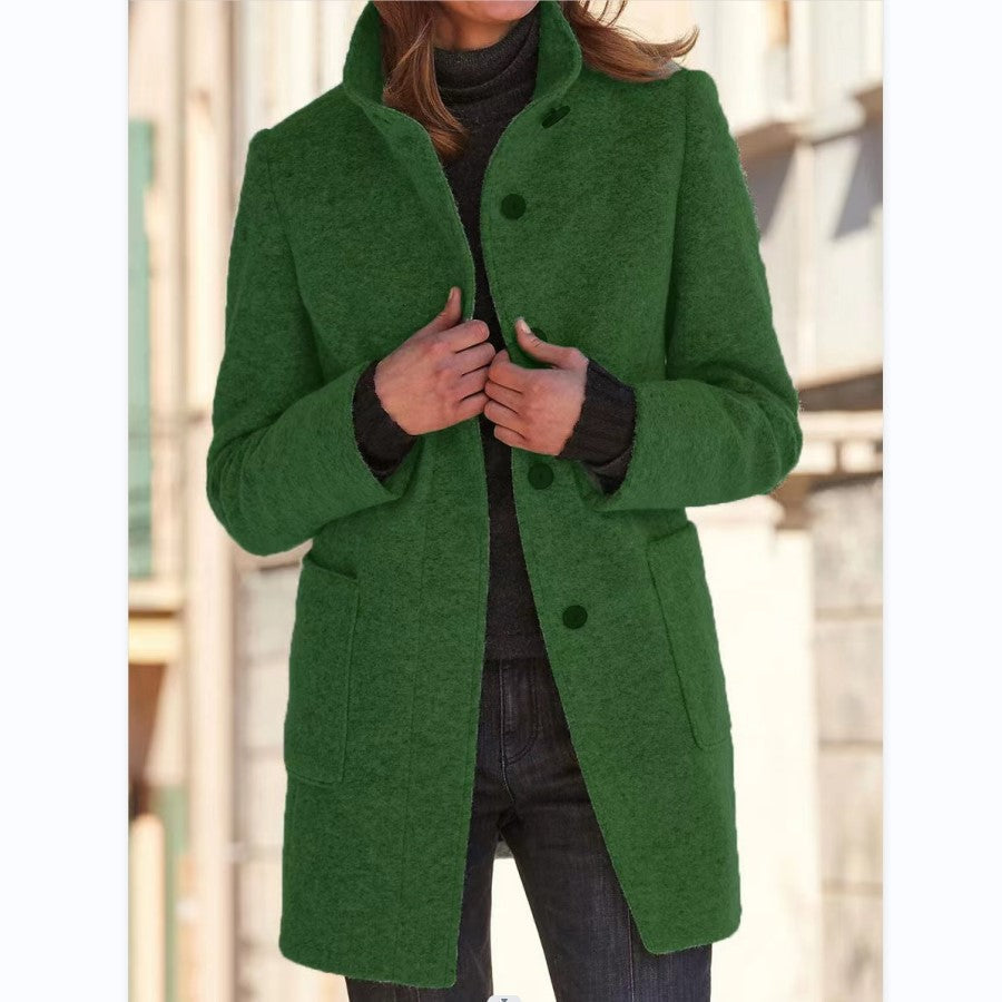 Kacob | Women's Single Breasted Long Coat – Classic Tailored Winter Coat