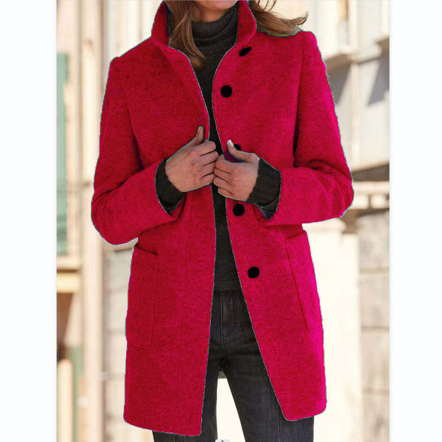 Kacob | Women's Single Breasted Long Coat – Classic Tailored Winter Coat