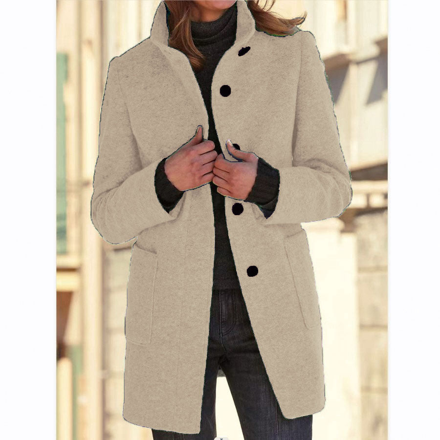 Kacob | Women's Single Breasted Long Coat – Classic Tailored Winter Coat
