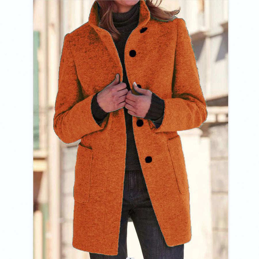 Kacob | Women's Single Breasted Long Coat – Classic Tailored Winter Coat