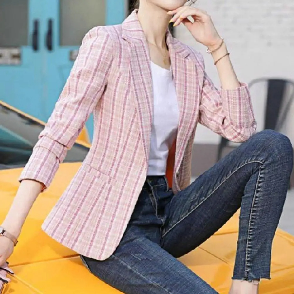 Kacob | Women's Single-Button Tailored Blazer – Office Workwear Jacket