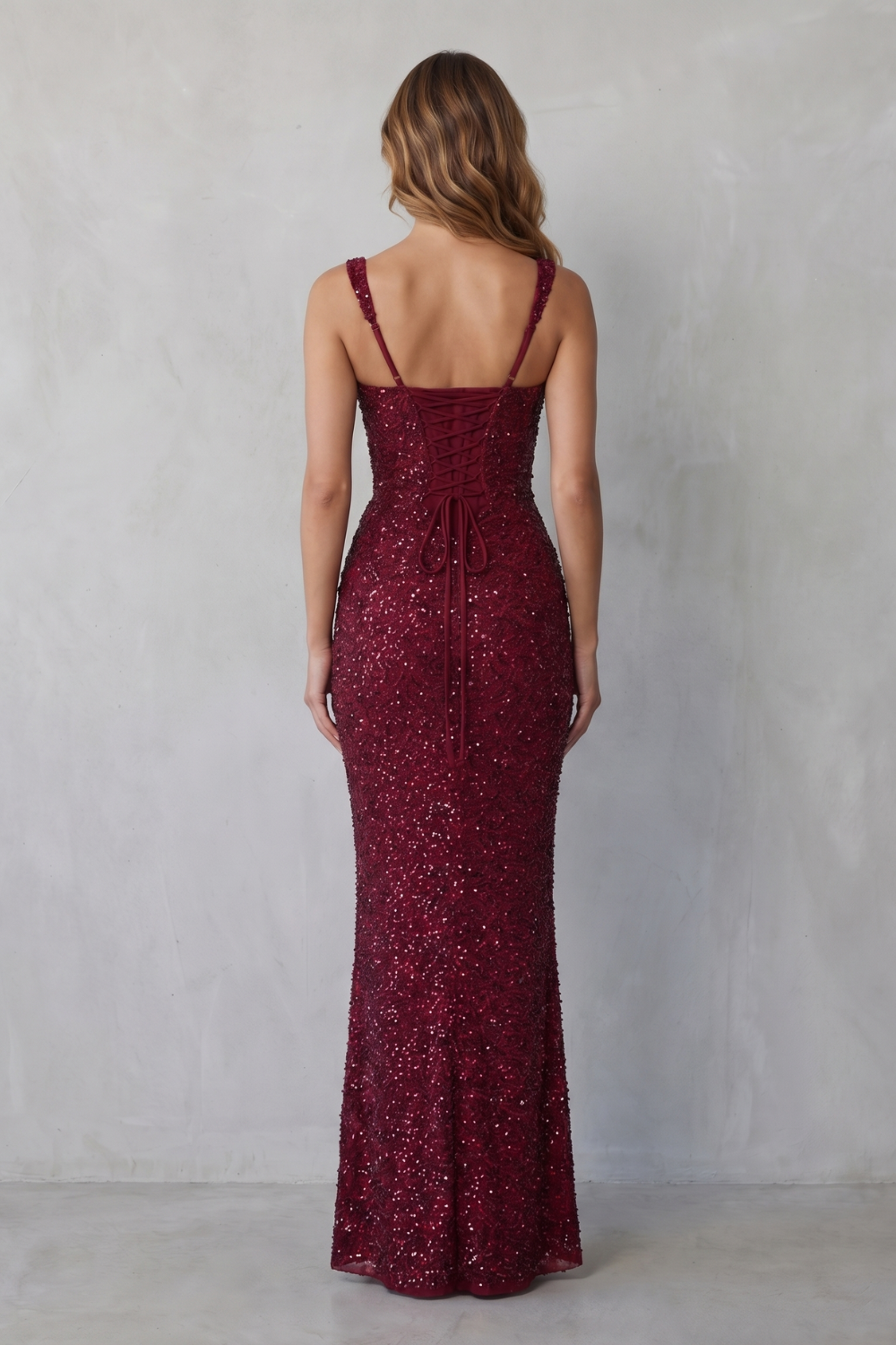 Kacob | Women's Square Neck Sequin Maxi Dress – Christmas Party Dress