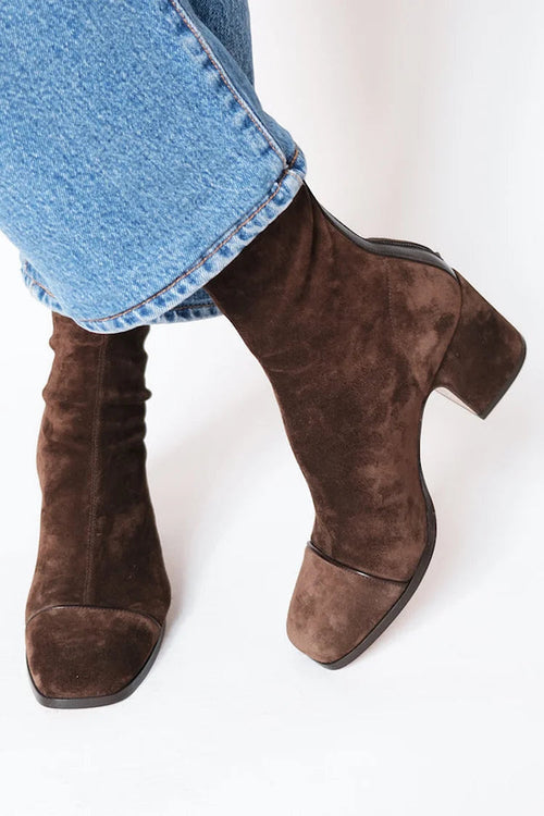 Kacob | Women's Square Toe Block Heel Boots – Heeled Boots for Autumn