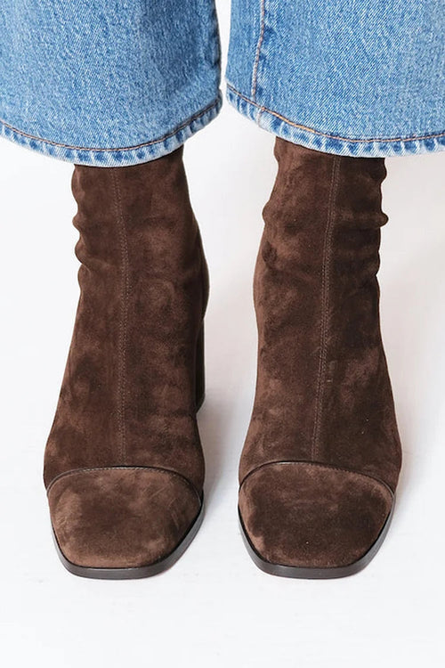 Kacob | Women's Square Toe Block Heel Boots – Heeled Boots for Autumn