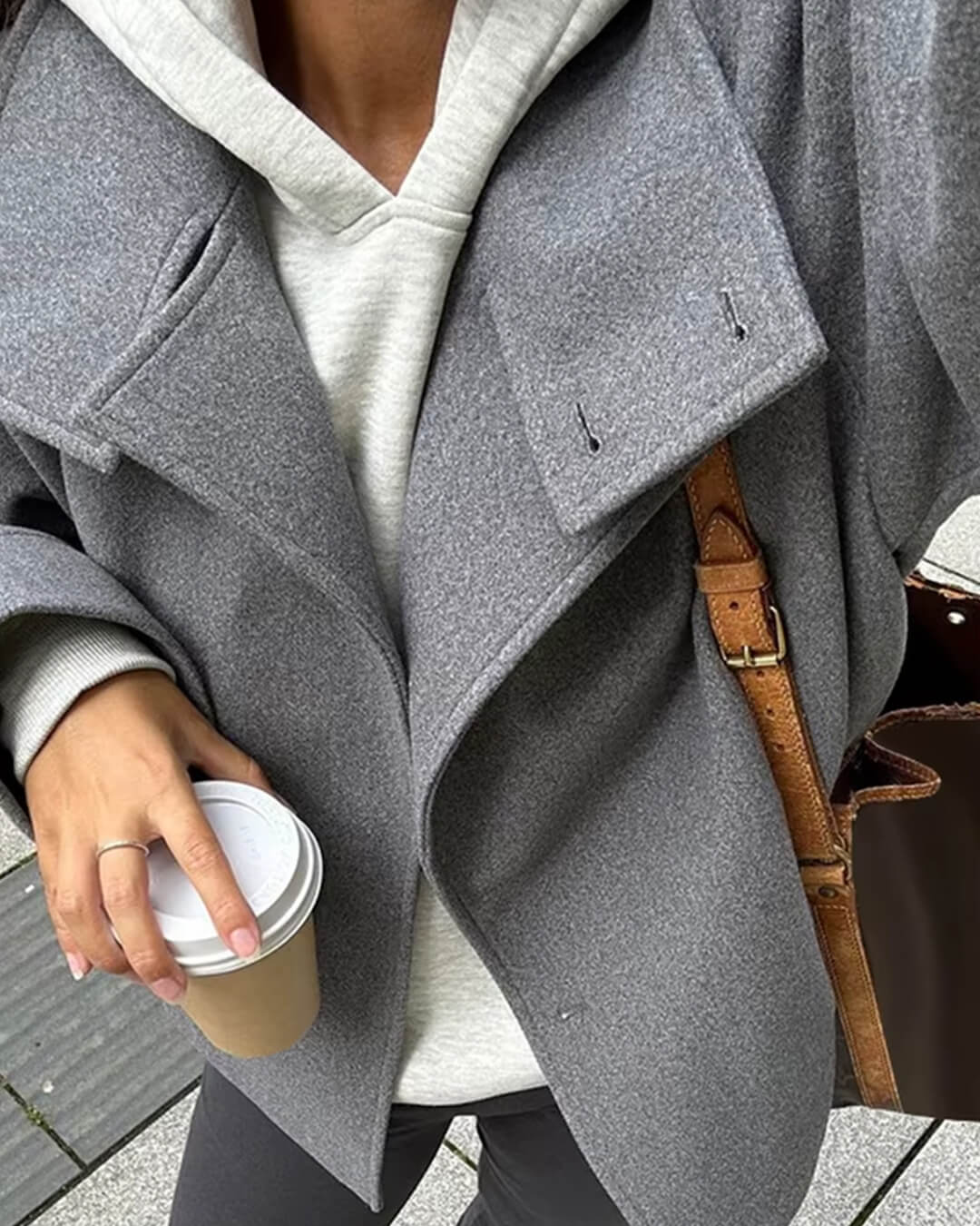 Women's Stand Collar Cropped Jacket – Button Front Boxy Fit Jacket