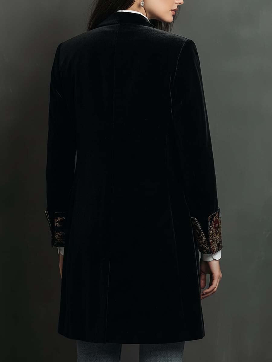 Kacob | Women's Statement Lapel Longline Blazer – Single Breasted Tailored Jacket
