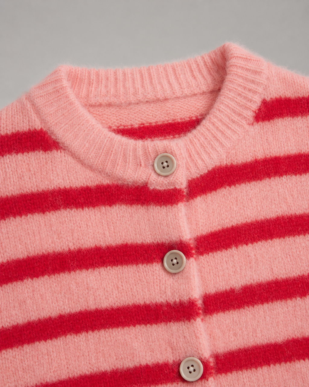 Women's Striped Button-Front Knit Cardigan