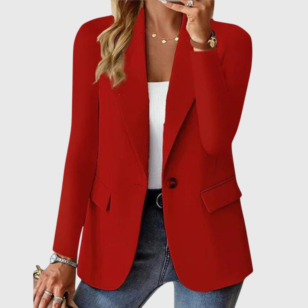 Kacob | Women's Structured Formal Blazer – Smart Tailored Jacket for Work