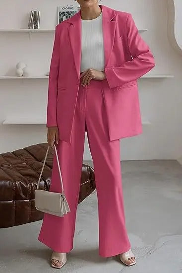 Kacob | Women's Structured Shoulder Blazer & Trouser Suit – Tailored Workwear Two Piece