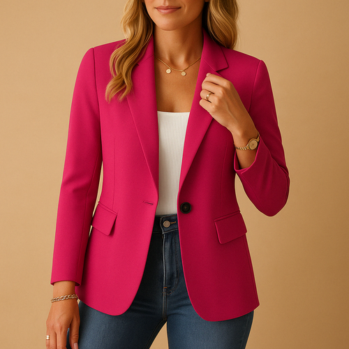 Kacob | Women's Tailored Single-Breasted Blazer – Smart Office Jacket for Workwear