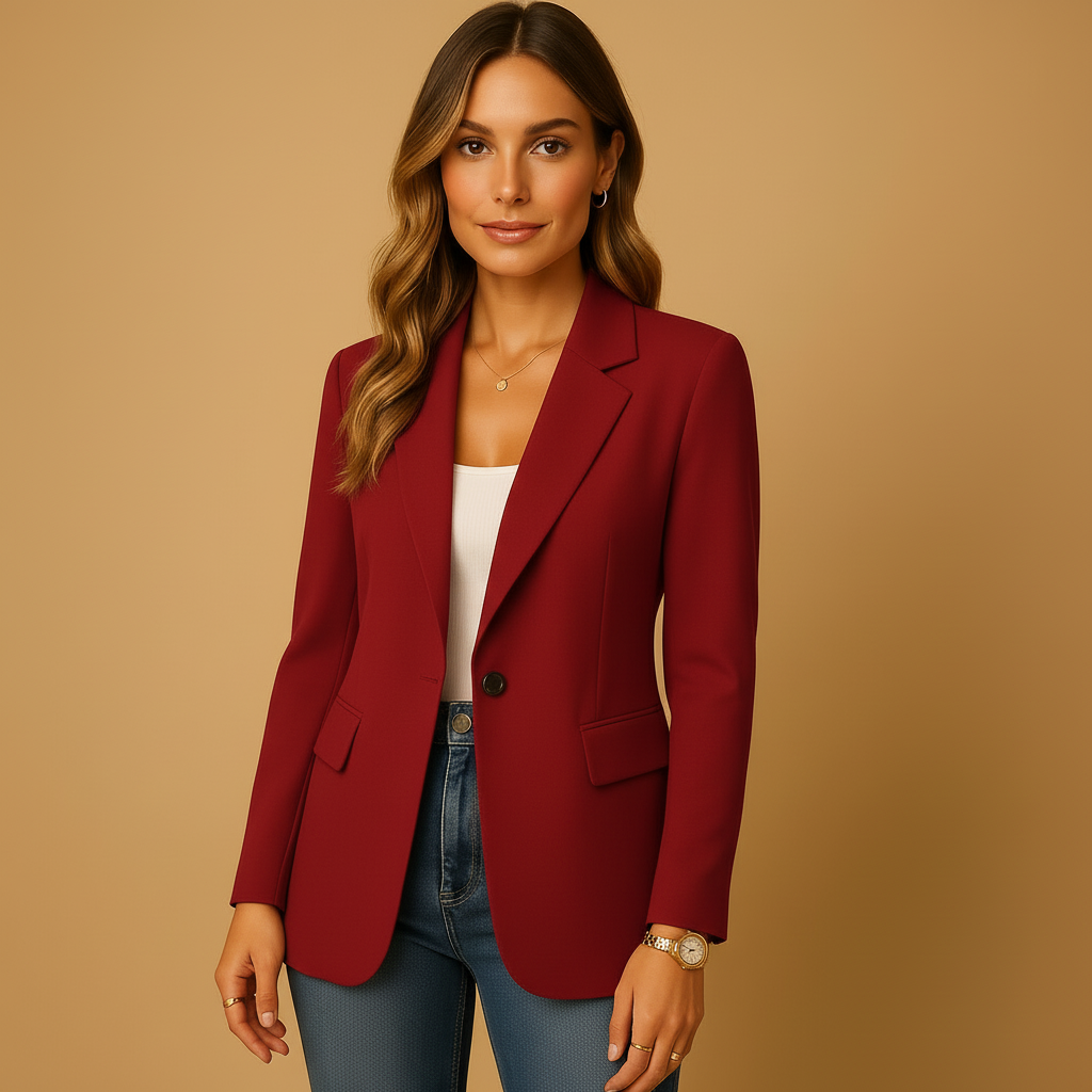 Kacob | Women's Tailored Single-Breasted Blazer – Smart Office Jacket for Workwear