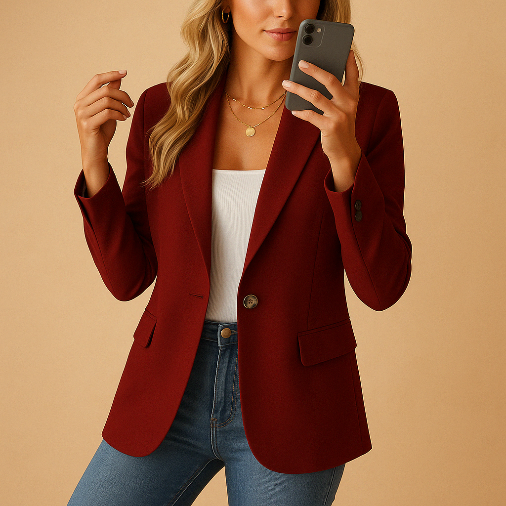 Kacob | Women's Tailored Single-Breasted Blazer – Smart Office Jacket for Workwear