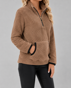 Women's Teddy Fleece Half-Zip Pullover – Funnel Neck