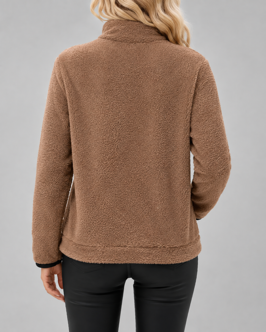 Women's Teddy Fleece Half-Zip Pullover – Funnel Neck