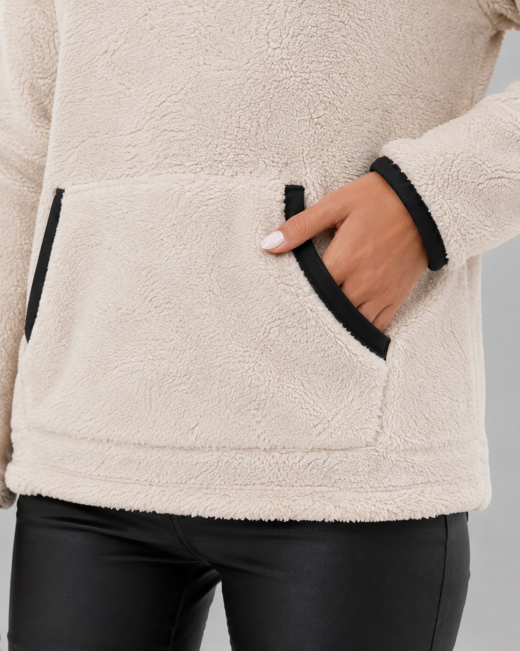 Women's Teddy Fleece Half-Zip Pullover – Funnel Neck