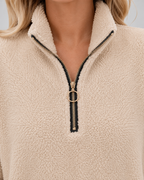 Women's Teddy Fleece Half-Zip Pullover – Funnel Neck
