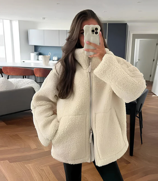 Kacob | Women's Teddy Jacket – Zip Up Borg Jacket
