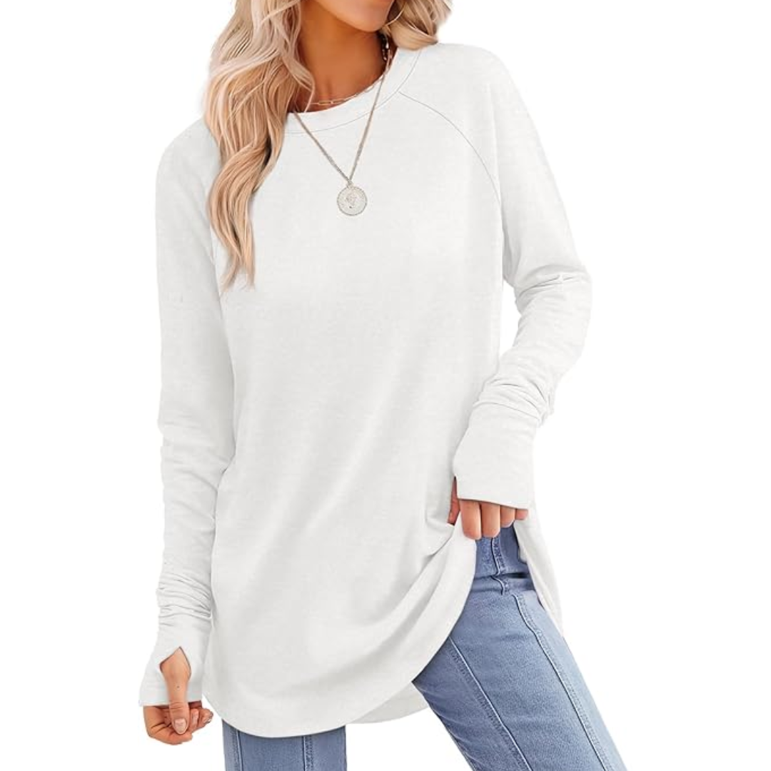 Women's Thumbhole Long Sleeve Tunic Top