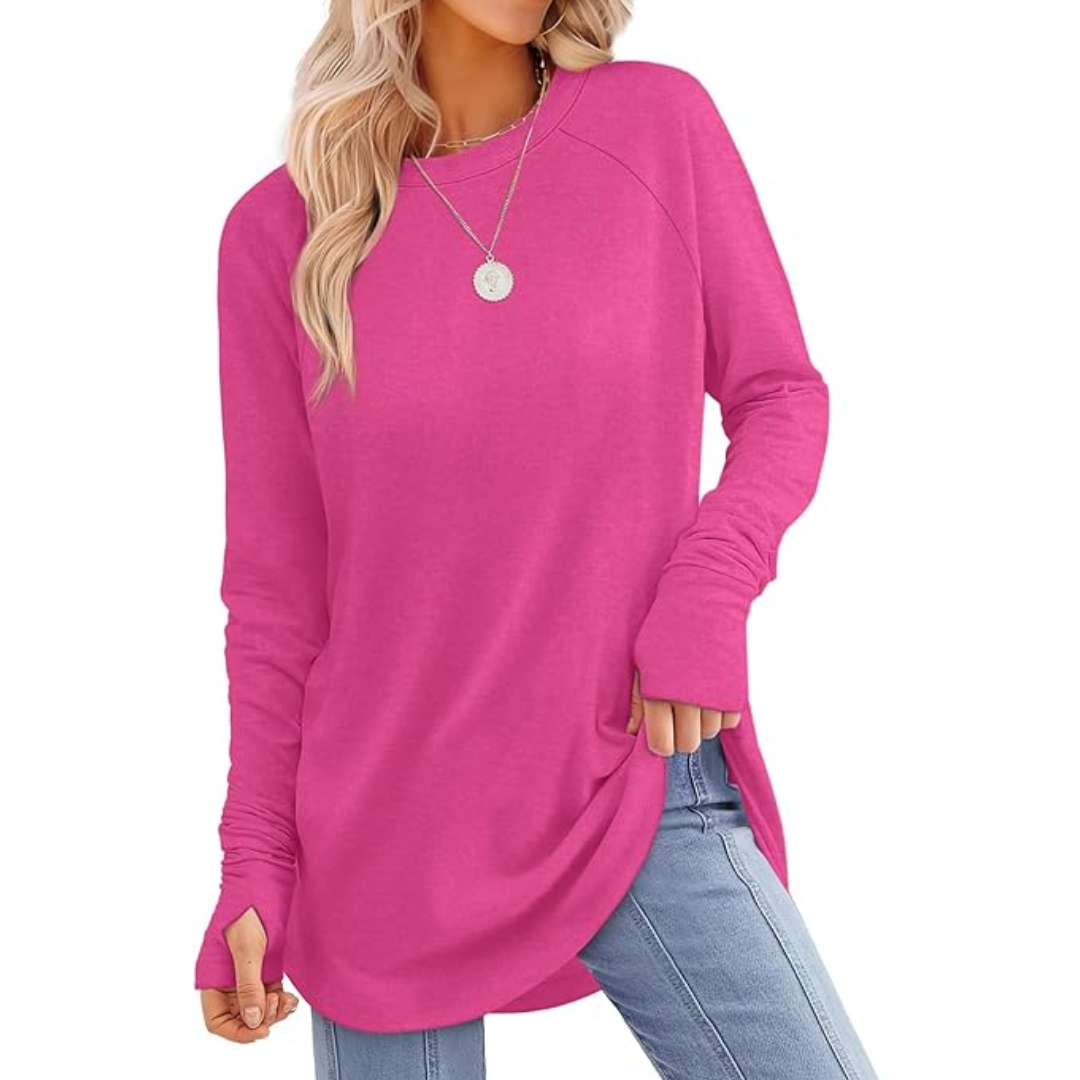 Women's Thumbhole Long Sleeve Tunic Top
