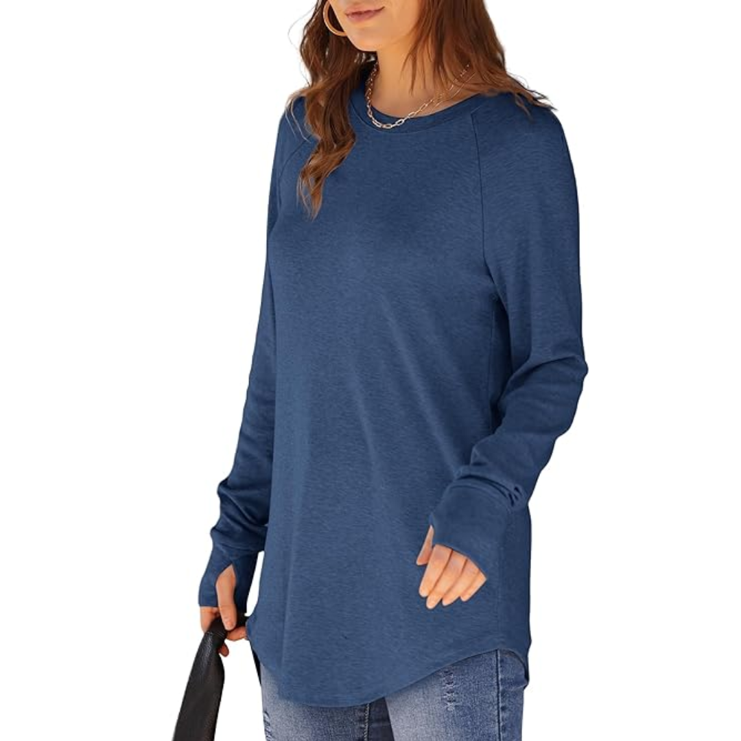 Women's Thumbhole Long Sleeve Tunic Top