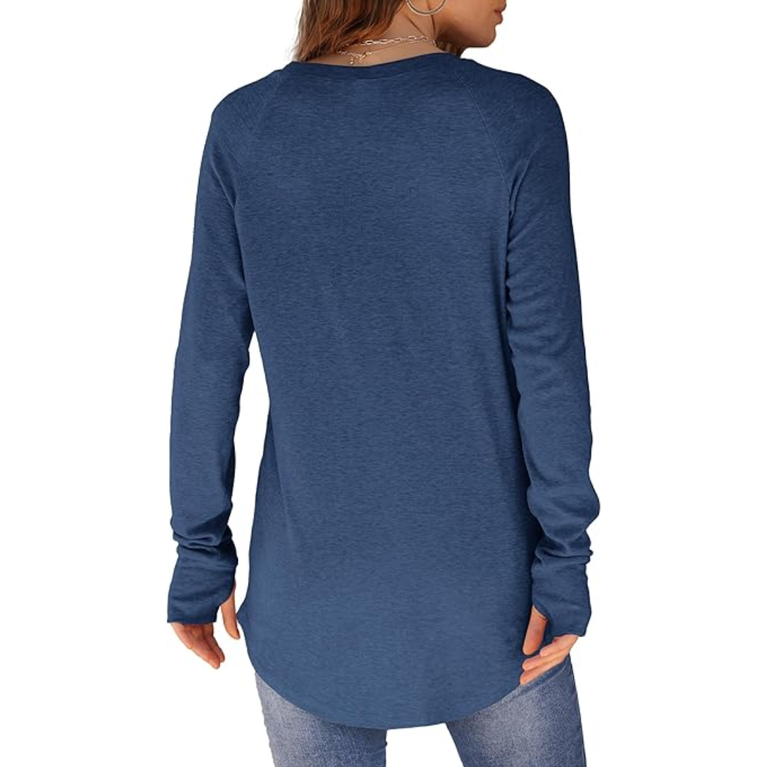 Women's Thumbhole Long Sleeve Tunic Top