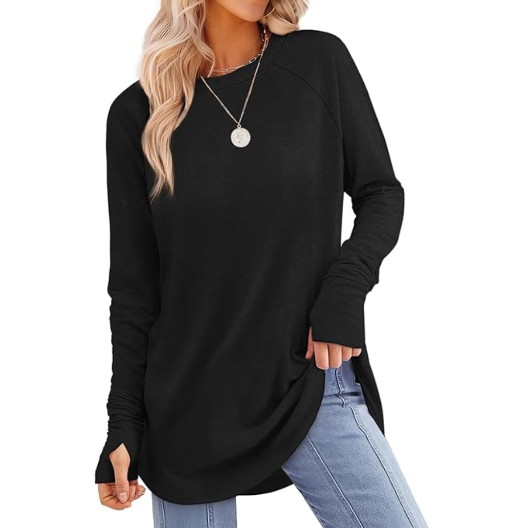 Women's Thumbhole Long Sleeve Tunic Top