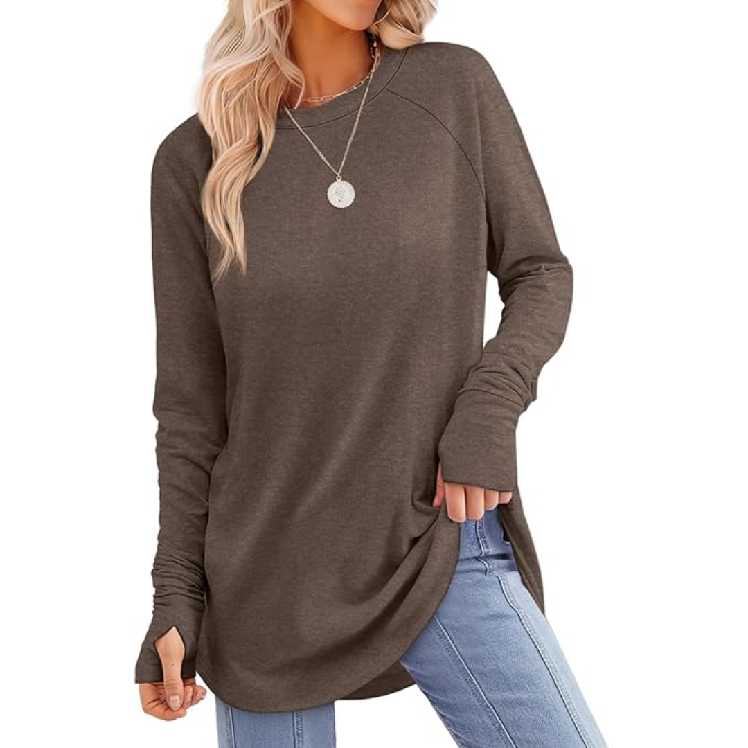 Women's Thumbhole Long Sleeve Tunic Top