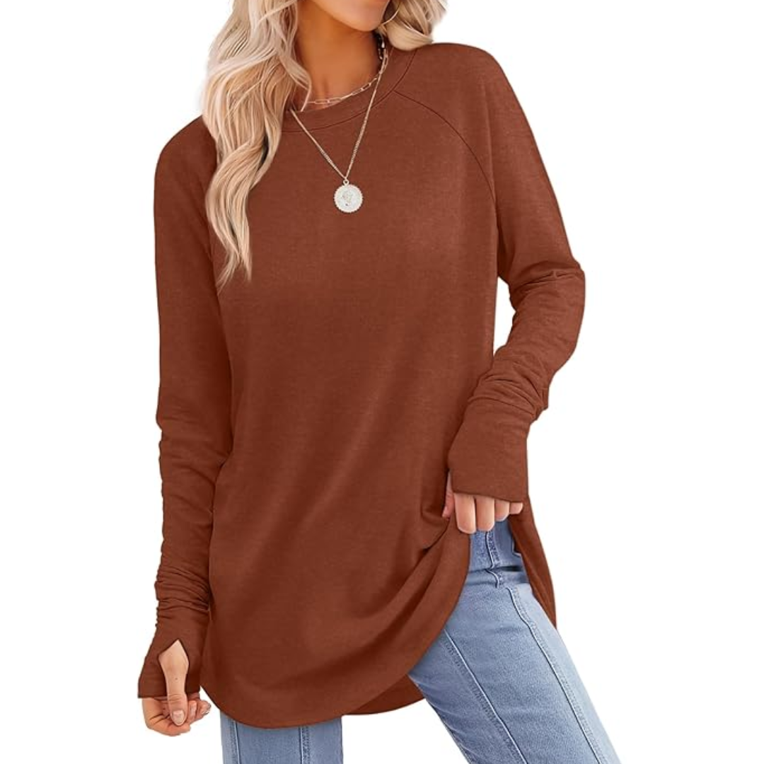 Women's Thumbhole Long Sleeve Tunic Top