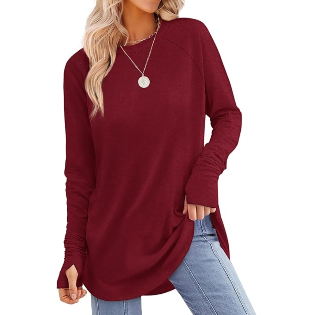 Women's Thumbhole Long Sleeve Tunic Top